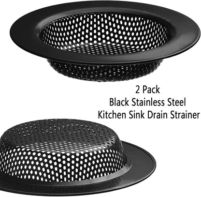 2 pcs Heavy Duty Stainless Steel Slop Basket Filter Trap, 2.75" Top / 1" Mesh Metal Sink Strainer,Perfect for Kitchen Sink/Bathroom Bathtub RV Wash Basin Floor Drain Balcony Drain Hole