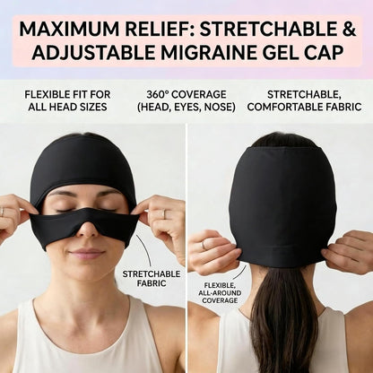 3-in-1 Migraine Relief Cap with Eye Holes