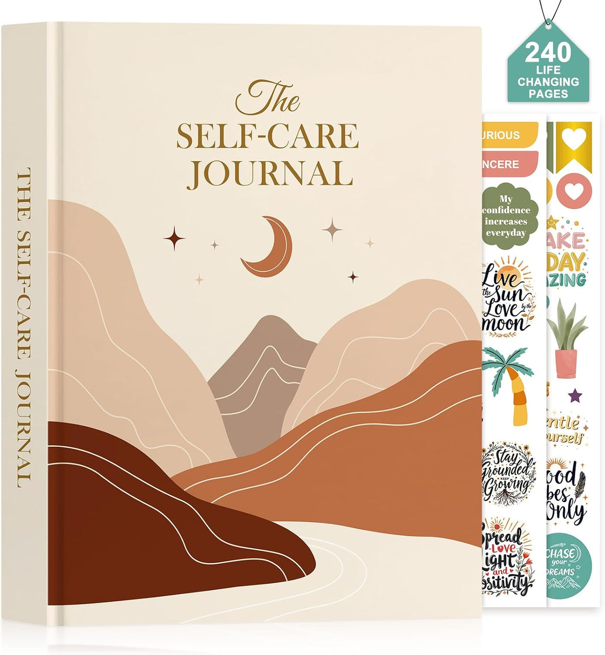 Lanpn Self Care Journal for Women, Self Love Guided Journals with Prompts, Daily Reflection Wellness & Gratitude Planner, 5 Minute Mental Health Notebook, Mood Mindfulness Log, 240 Pages