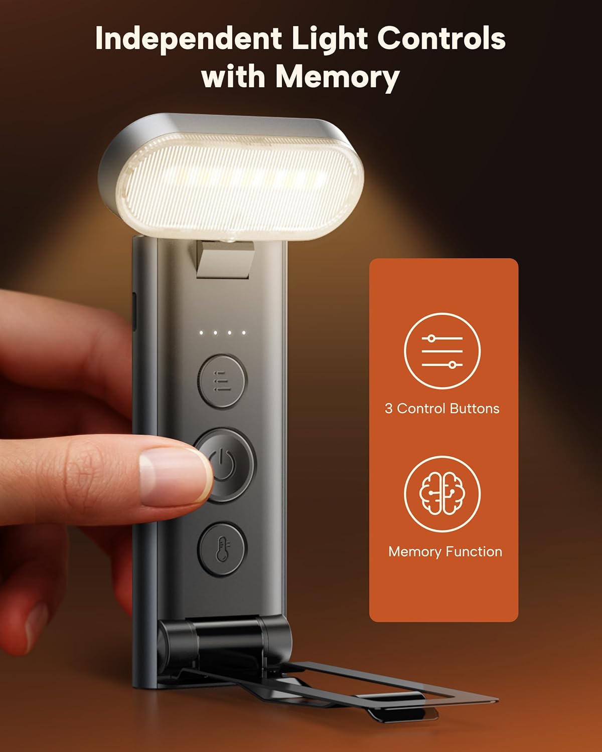 86lux Book Light, Rechargeable Reading Light for Book in Bed | 3 Color Modes & Stepless Dimming, Aluminum Alloy LED Bookmark Light for Book Lovers, Technology Black