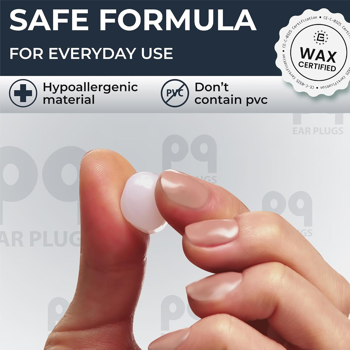 Peace&Quiet PQ Wax Ear Plugs for Sleeping - 50 Silicone Wax Earplugs