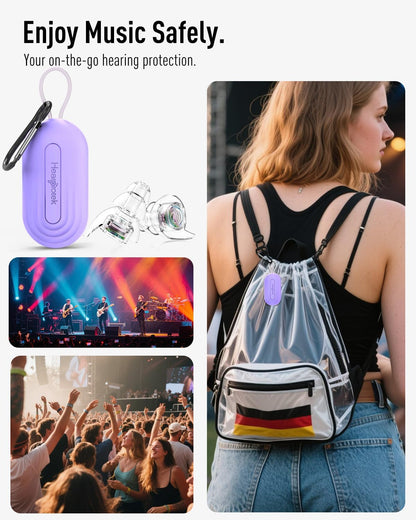 Hearprotek Concert Ear Plugs, 2Pairs Reusable high Fidelity Musician Ear Plugs for Concerts Loud Music-Noise Reduction Ear Protection earplugs for Rave,Festival,Music,Tinnitus Relief
