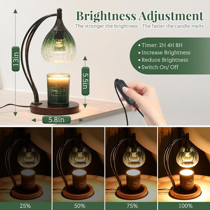 Candle Warmer Lamp with Timer and Dimmer - Electric Melter for Scented Jar Candles - Housewarming, New Home Decor