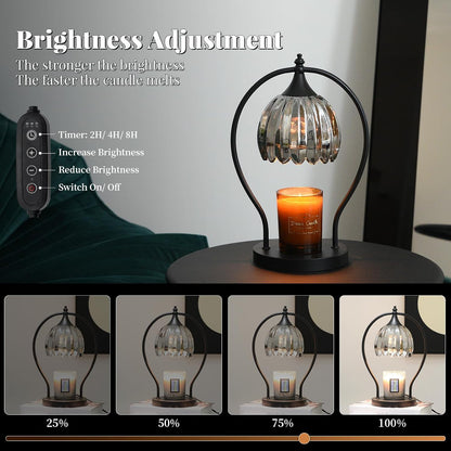 GOODBUY Candle Warmer Lamp with Timer Dimmable: Electric Candle Warmer Birthday Gifts for Women Mom - Candle Lamp Warmer House Warming Gifts New Home Decor - Wax Warmer for Jar Candles with 2 Bulbs