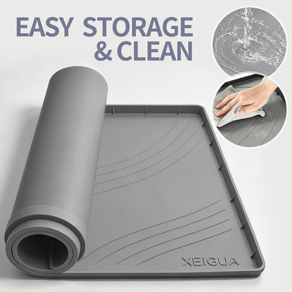 Washing Machine Pan, Drain Pan, Large 33×30/4 LBS Silicone Drain Pan, Waterproof Non-Slip Drip Tray with Raised Edge, Anti-Vibration Floor Leak Protector for Washer, Dryer and Laundry Room