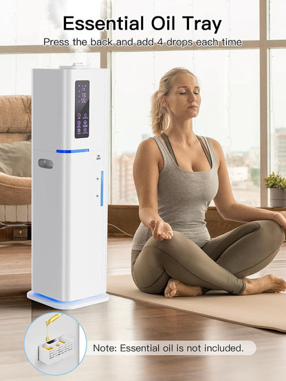 10L/2.64Gal Humidifier, Top Fill Quiet Ultrasonic Cool Mist Humidifiers for Bedroom, Covers 550ft², 60H Runtime, 24H Timer, 3 Mist Modes Humidifier Large Room, Home, Office, Plants, Black