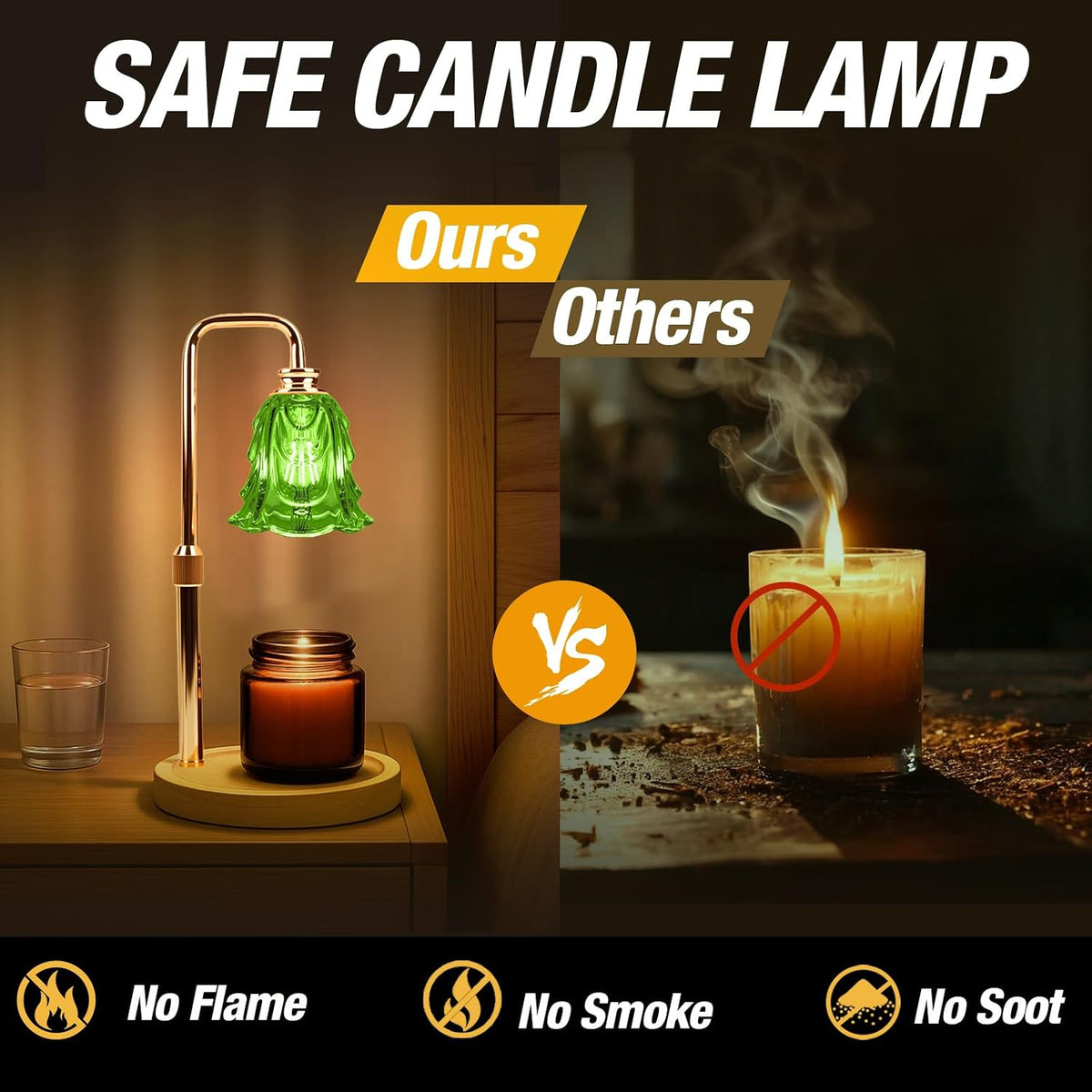 Candle Warmer Lamp with Timer and Dimmer, Electric Wax Warmers for Scented Candles with 5 Brightness Settings, Anti-Glare Lamp with Adjustable Height, Home Decor, Gift for Birthday, Valentines