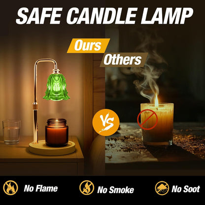 Candle Warmer Lamp with Timer and Dimmer, Electric Wax Warmers for Scented Candles with 5 Brightness Settings, Anti-Glare Lamp with Adjustable Height, Home Decor, Gift for Birthday, Valentines