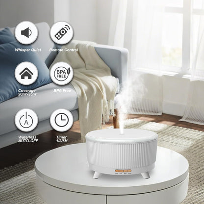 Diffusers for Essential Oils Large Room, 500ml Cool Mist Humidifier