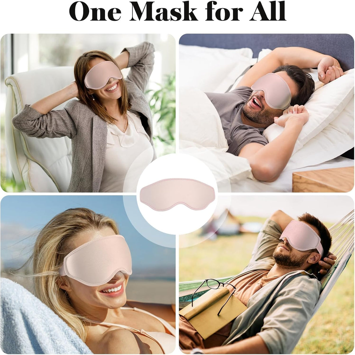 Fygrip 3D Eye Mask Sleep Mask for Men & Women, Black
