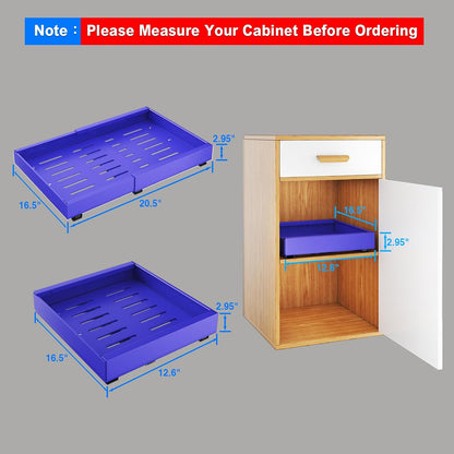 Mustorn 2 Pack Pull Out Cabinet Organizer, Slide Out Drawers for Cabinets, Peel and Stick, Heavy Duty Shelves for Kitchen, Cupboard, Pantry, Bathroom (16.5"D*11.8"W*3.94"H-Black)