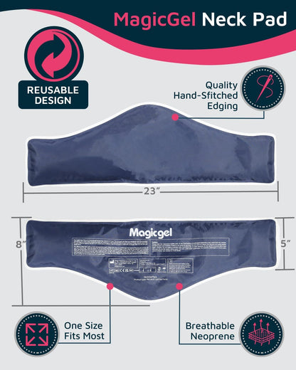 Magic Gel Neck Cooling Tube - Cooling Neck Ring - Reusable Ice Ring Wraps - Necks, Face Ice Coolers - Frozen Cool Wraps, Tubes for Summer Heat, Extremely Hot Weather - 2 Pack, B&W