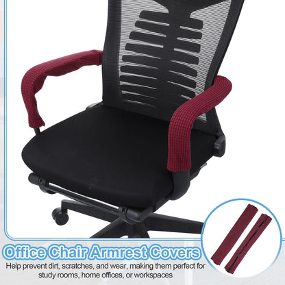 PATIKIL 22x4.3 in Office Chair Armrest Covers, 1 Pair Office Chair Arm Covers Long Computer Chairs Arm Rest Cover with Zipper Removable Rest Slipcover Hand Rest Protector, Black