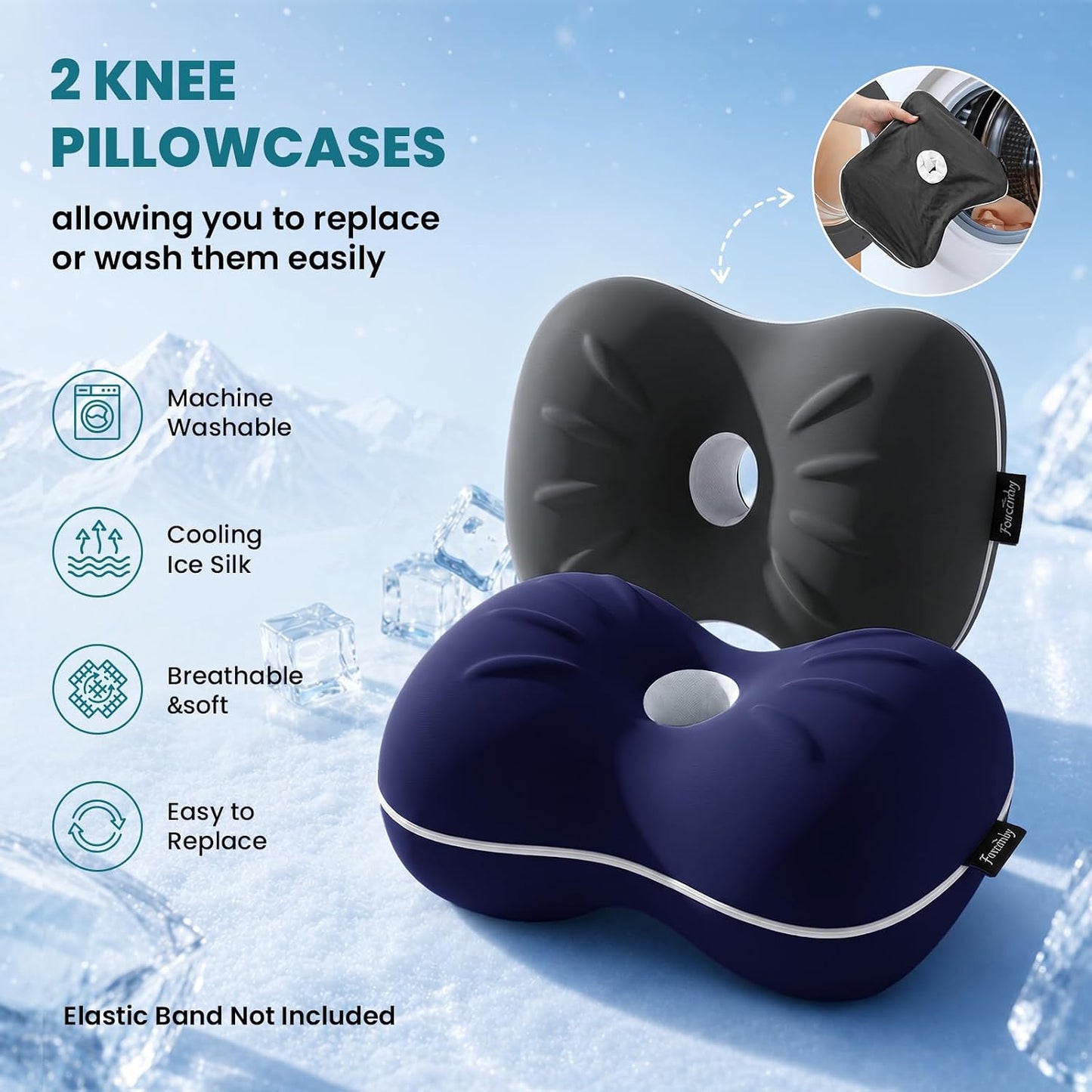 Knee Pillow for Side Sleepers - Smooth Spine Alignment Pillow, Memory Foam Knee Pillows for Back Hip Pain, Spine Aligning, Sciatica, Surgery Recovery, Pregnancy