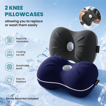 Knee Pillow for Side Sleepers - Smooth Spine Alignment Pillow, Memory Foam Knee Pillows for Back Hip Pain, Spine Aligning, Sciatica, Surgery Recovery, Pregnancy