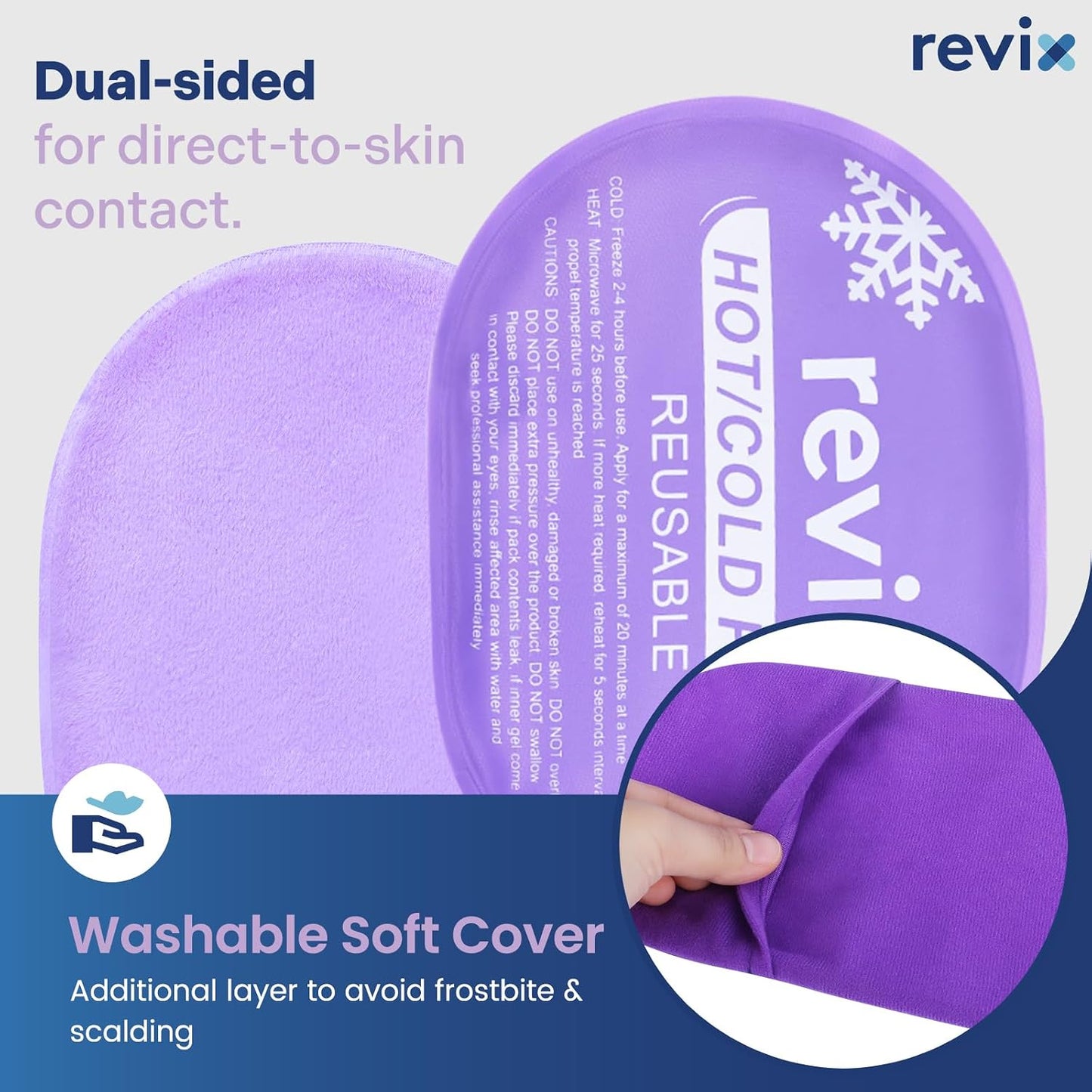 REVIX Ice Packs for Injuries, 5 Pack Hot & Cold Gel for Knee & Back | Adjustable Strap, Flexible Cooling Wrap for Shoulder, Neck & Arm, for Surgery Recovery, Muscle Relaxation