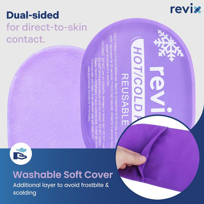 REVIX Ice Packs for Injuries, 5 Pack Hot & Cold Gel for Knee & Back | Adjustable Strap, Flexible Cooling Wrap for Shoulder, Neck & Arm, for Surgery Recovery, Muscle Relaxation