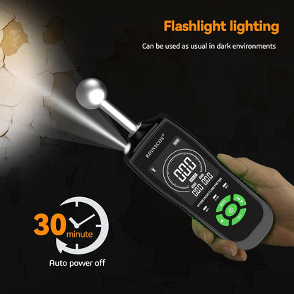 RDINSCOS Pinless Moisture Meter for Wood & Wall | Digital Moisture Detector, Flooding Detection, High Humidity Detection, For Walls, Floor, Masonry