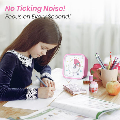 Yunbaoit Rainbow Visual Timer for Kids, 60-min Countdown Timer, Blue | Protective Case, No Ticking, Mute and Ringing Alarm Available, Time Management Tool, Low Power Reminder, for Study,Game,Work