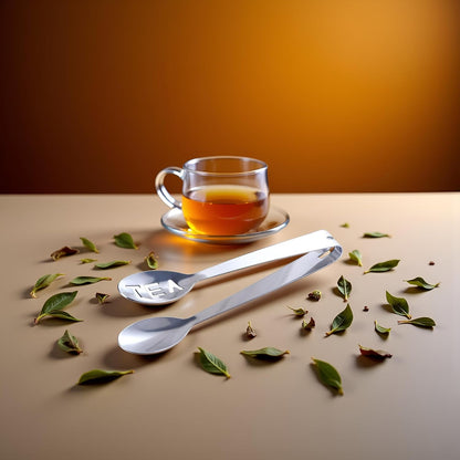 Silver Tea Bag Squeezer,Stainless Steel Oval Tea Bag Squeezer Tongs,Tea Filter Clamp Tea Strainer Holder Clip,Tea Strainers and Filters,Tea Accessories Loosing Leaf Tea Filters (12.3cm)