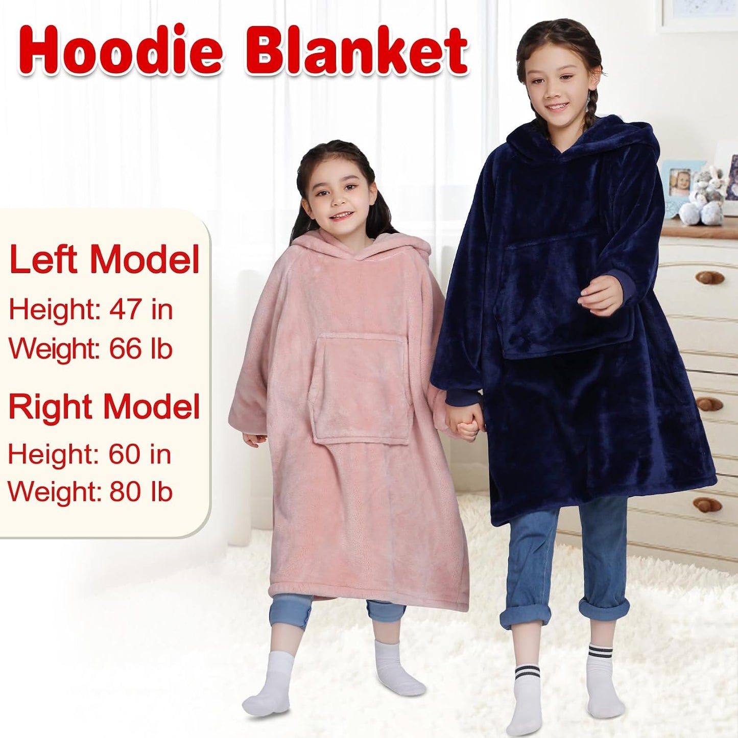 Wearable Blanket Sweatshirt Gifts for Women and Men, Warm and Cozy Giant Blanket Hoodie, Thick Flannel Blanket with Sleeves and Giant Pocket - Dark Gray
