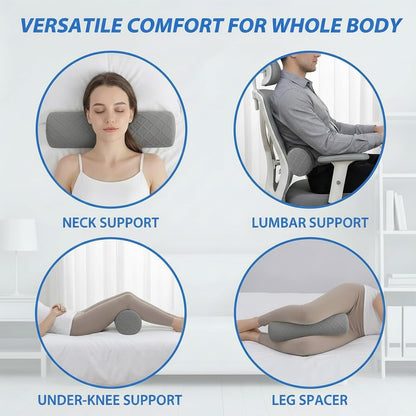3.1" Small Neck Roll Memory Foam Pillow Cylinder,Detachable Cover