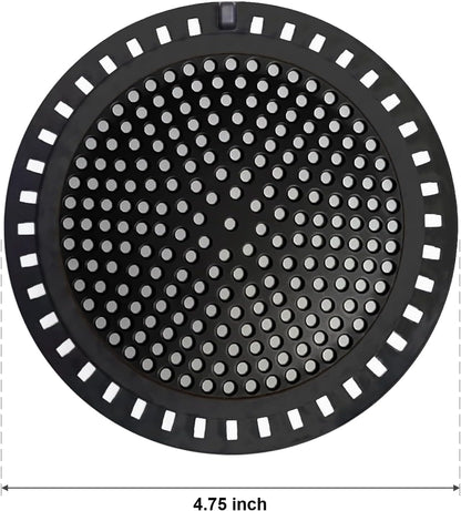 Seatery 2PCS Shower Drain Hair Catcher, Shower Drain Strainer, Stainless Steel with Silicone Edging, 4.75 Inch Diameter