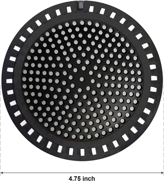 Seatery 2PCS Shower Drain Hair Catcher, Shower Drain Strainer, Stainless Steel with Silicone Edging, 4.75 Inch Diameter