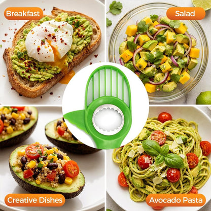 3 in1 Avocado Tool Split, Pit, and Slice, Avocado 3 Piece Set, Includes Avocado Slicer, Cutter and Airtight Storage Container,Kitchen Gadget (1 pcs)