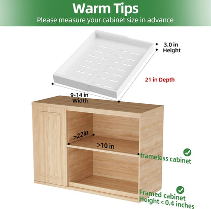 PAKETA 4 Pack Expandable Pull Out Cabinet Organizer,21" Deep | Pull Out Drawers for Cabinets with width from 12" to 20",Sliding Drawers for Cabinets with Upgrade 3 Slide Rails,hold 65 lbs