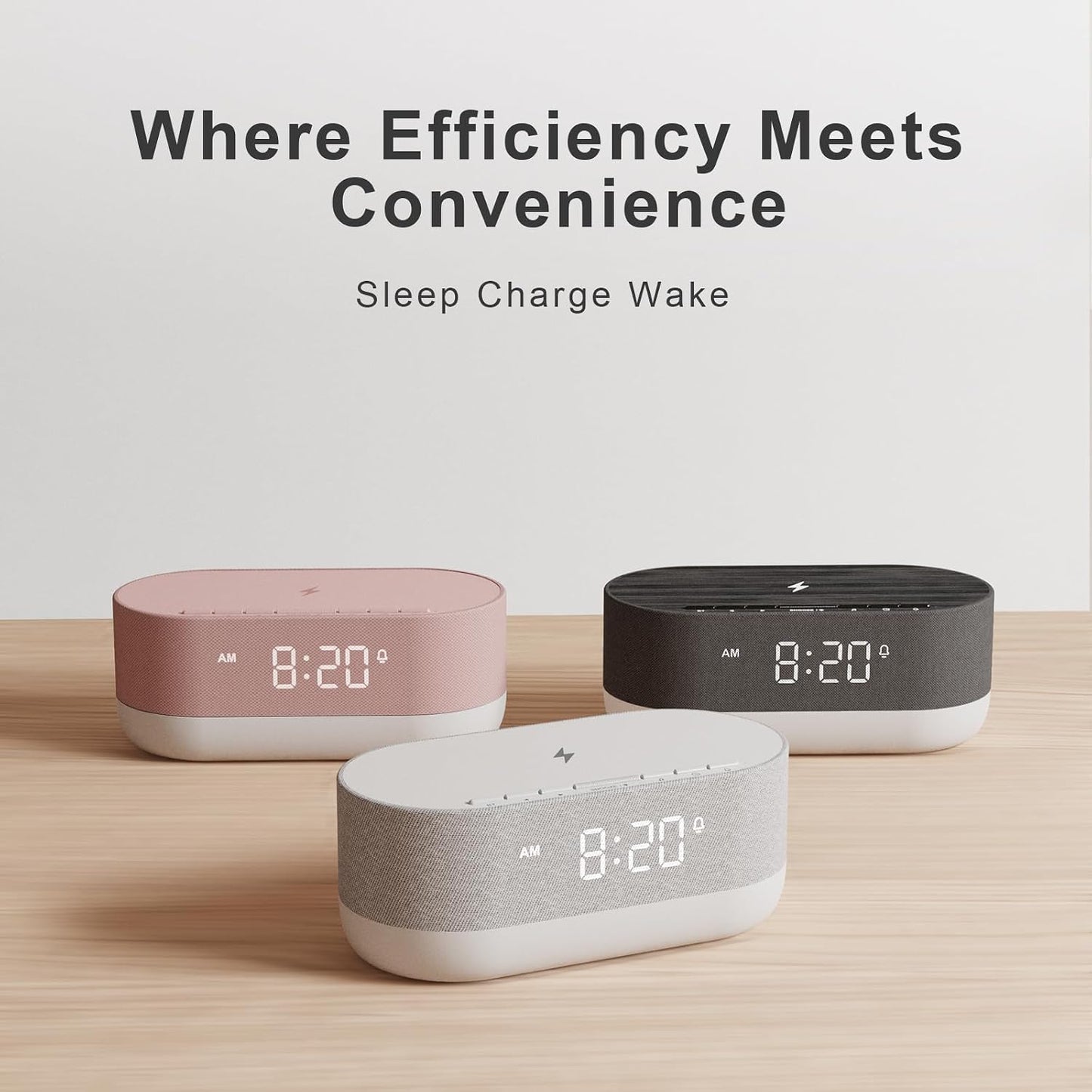 HOUSBAY 3 in 1 Sound Machine Alarm Clock& Wireless Charger: Soothing White Noise, Bluetooth Music Relaxation & Customized Sleep-Wake Routine | Bluetooth Music Relaxation, White Noise for Sleeping, Dimmable Clock for Bedroom, Customized Sleep-Wake Routine