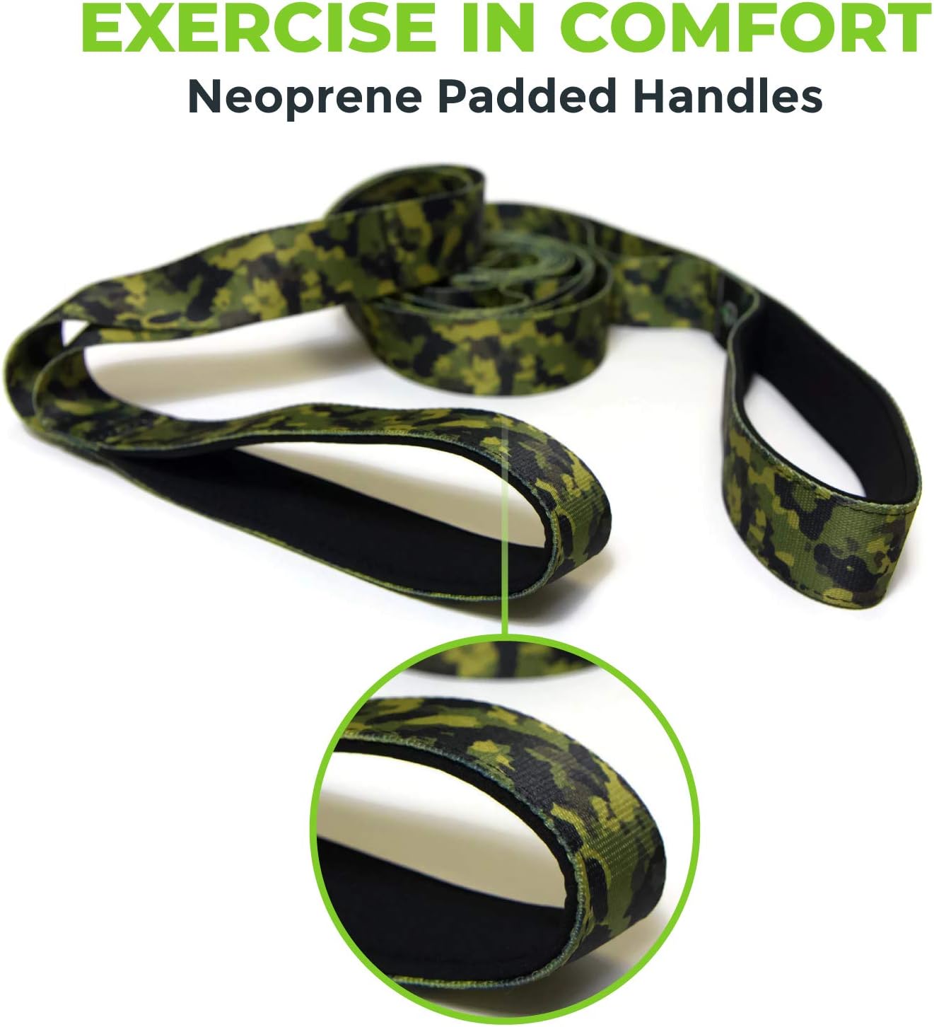 Stretching Strap for Physical Therapy, 12 Multi-Loop Stretch Strap 1.5" W x 8' L, Neoprene Handles, Physical Therapy Equipment, Yoga Straps for Stretching, Leg Stretcher.