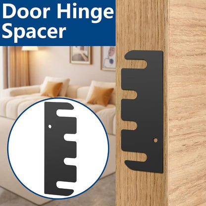 16 Pcs Hardware Door Hinge Shims,4" Stainless Steel Door Hinge Spacer | 0.03" Thick Doors Hinge Shims Hinge Spacer with Black Coated Finish for Repair Kit