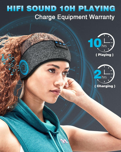 LC-dolida Sleep Headphones Bluetooth 5.4, Headband Headphones Earphones Wireless, Sleep Mask for Gifts,Workout,Jogging,Yoga(Purple)