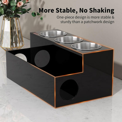 NIUBEE Acrylic Hair Tool Organizer,Hair Dryer Holder Countertop with 3 Cups | Clear, Hot Tools Organizer, Hair Blow Dryer Organizer for Curling Iron, Brush, Straightener, Makeup,Skincare,Vanity, Bathroom