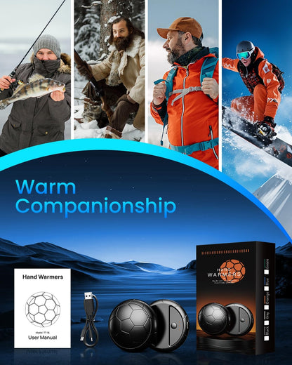 AJVV Hand Warmers Rechargeable 2 Pack丨Electric Hand Warmer, Up to 24hrs & 3s Fast Heating, Magnetic Portable Handwarmers, for Men, Kids, Raynauds, Hunting, Ski