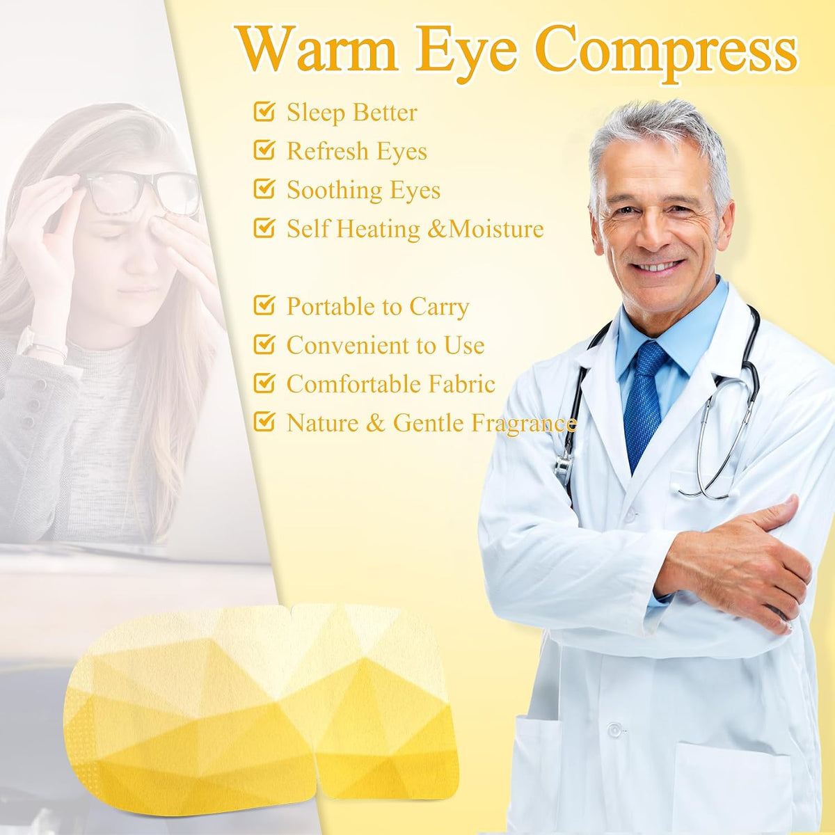 Steam Eye Mask Heated Eye Masks For Dry Eyes, Unscented
