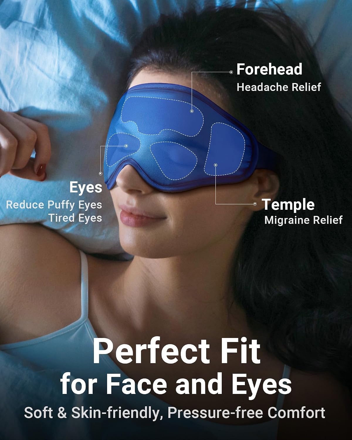 Cooling Eye Mask for Puffy Eyes: Fsa Eligible Items Hsa, Face Ice Eye Pack for Migraine After Surgery Relief - Reusable Cold Compress for Headaches Puffiness - Comfortable Weighted Fit Gel Sleep Mask