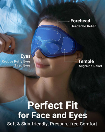 Cooling Eye Mask for Puffy Eyes: Fsa Eligible Items Hsa, Face Ice Eye Pack for Migraine After Surgery Relief - Reusable Cold Compress for Headaches Puffiness - Comfortable Weighted Fit Gel Sleep Mask