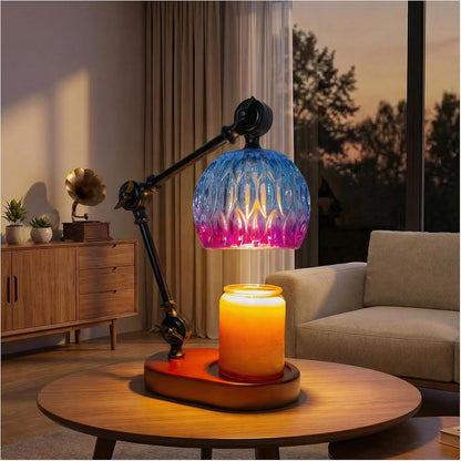 Candle Warmer Lamp, Dimmable Wax Melting Warmer with Adjustable Height, Bedroom Living Room Home Decor, Birthday Relaxation Gifts for Women (Green, Wave)