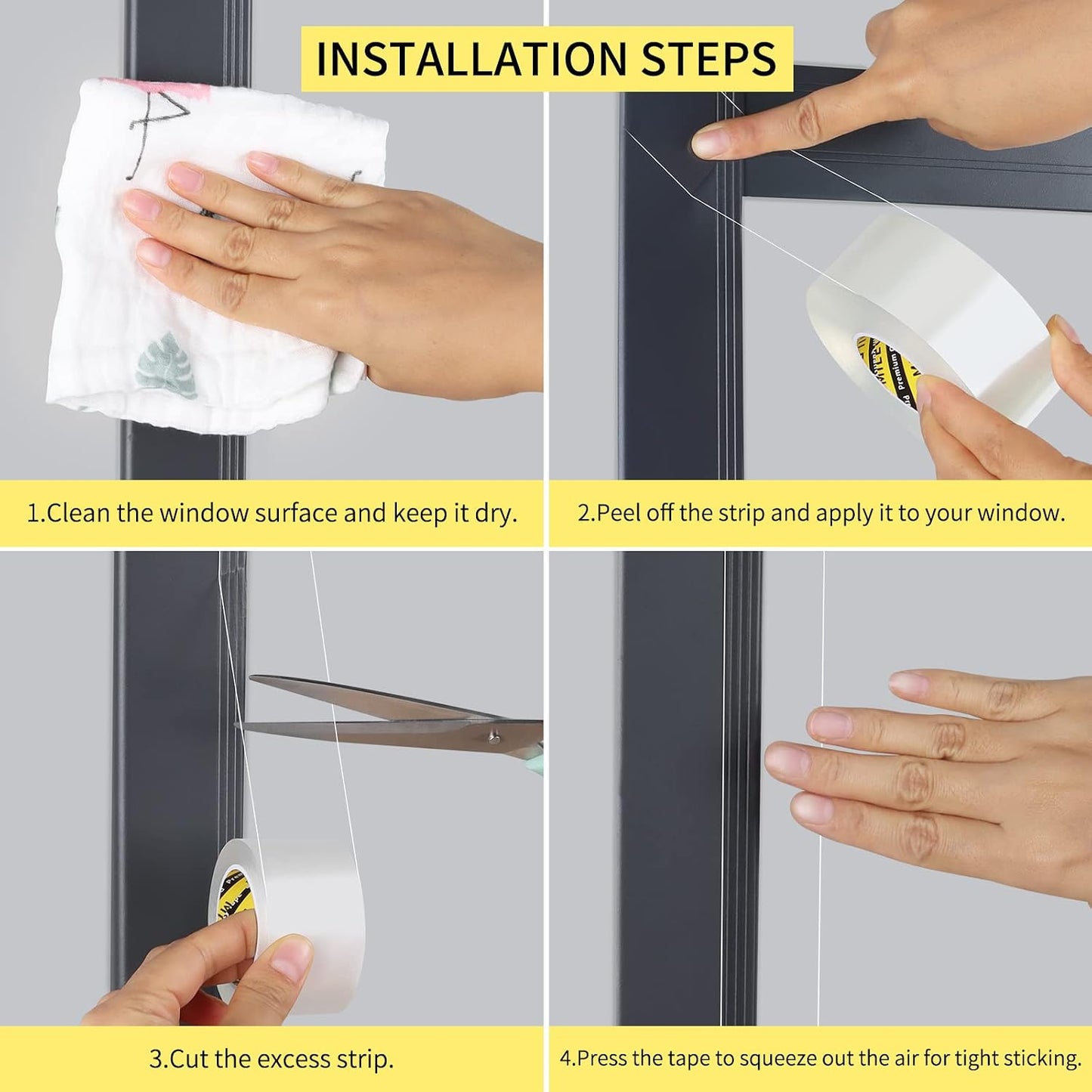 Window Seal Strip Tape for Winter Clear,1in x 32.8FT | Weather Stripping Sealing Insulation Tape for Windows and Door, Window Frame Sealer Draft Blocker Doors Seals Strips