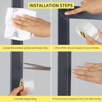Window Seal Strip Tape for Winter Clear,1in x 32.8FT | Weather Stripping Sealing Insulation Tape for Windows and Door, Window Frame Sealer Draft Blocker Doors Seals Strips