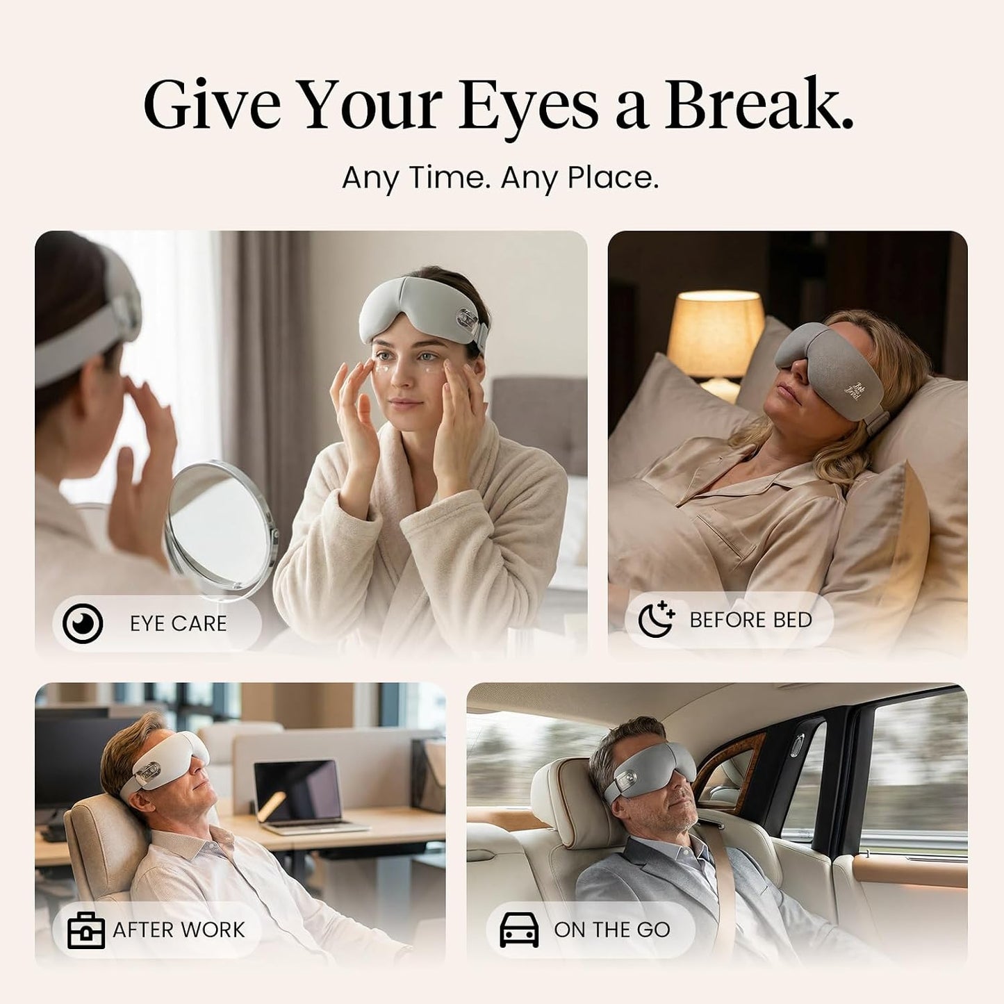 BOB AND BRAD EYEFLOW Eye Massager with Heat & Cooling,FSA Eligible & HSA - Semiconductor Cold Compress Eye Mask for Migraines & Dry Eyes, Heated Temple Massager, Fathers Day Dad Gifts for Men