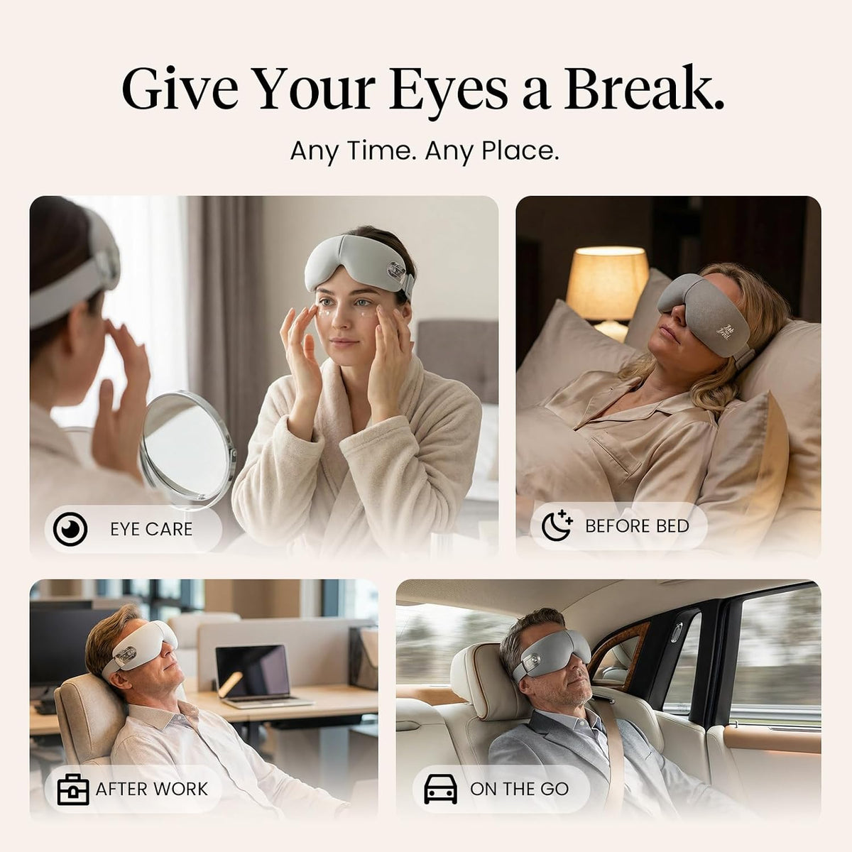 BOB AND BRAD EYEFLOW Eye Massager with Chip Cooling&Heat, FSA Eligible&HSA
