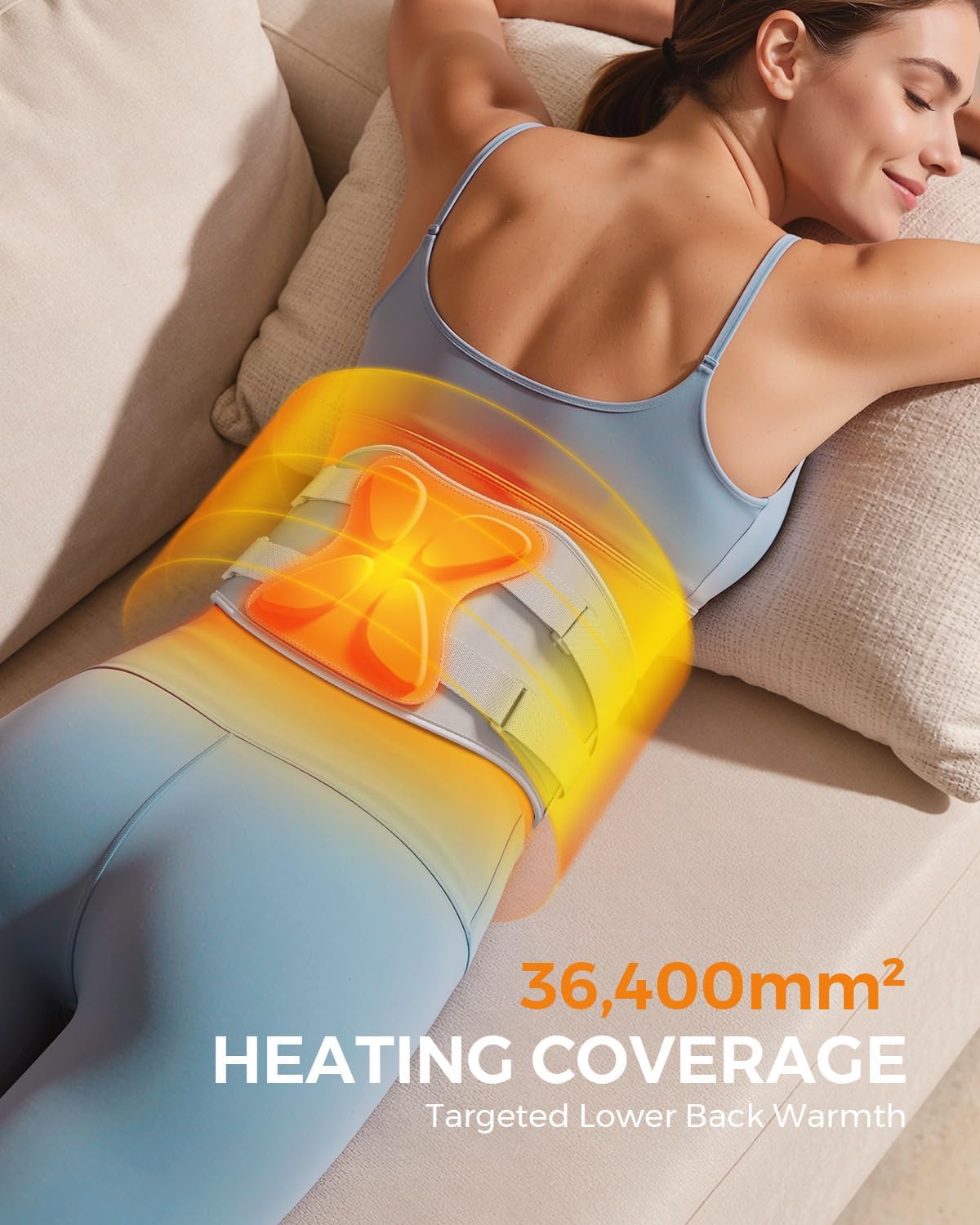 Lower Back Massager for Pain Relief, Portable Heating Pad for Back