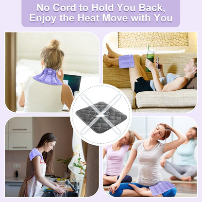 SuzziPad Heating Pad Microwavable, 6.5x12” Reusable Heat Pads for Discomfort Reduction, Moist Heated Pack, Muscle Ache, Soothing Back, Neck and Shoulder Fatigue, Warmer Hot Packs (Purple)