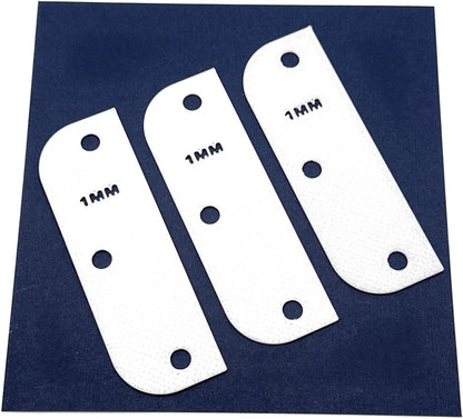 Door Hinge Shims (Set of 3) Hinge Spacer for Interior and Exterior Door Alignment - for 3.5", 4" and 4.5" Standard Hinges (3mm Thick, White, 3.5-inch)