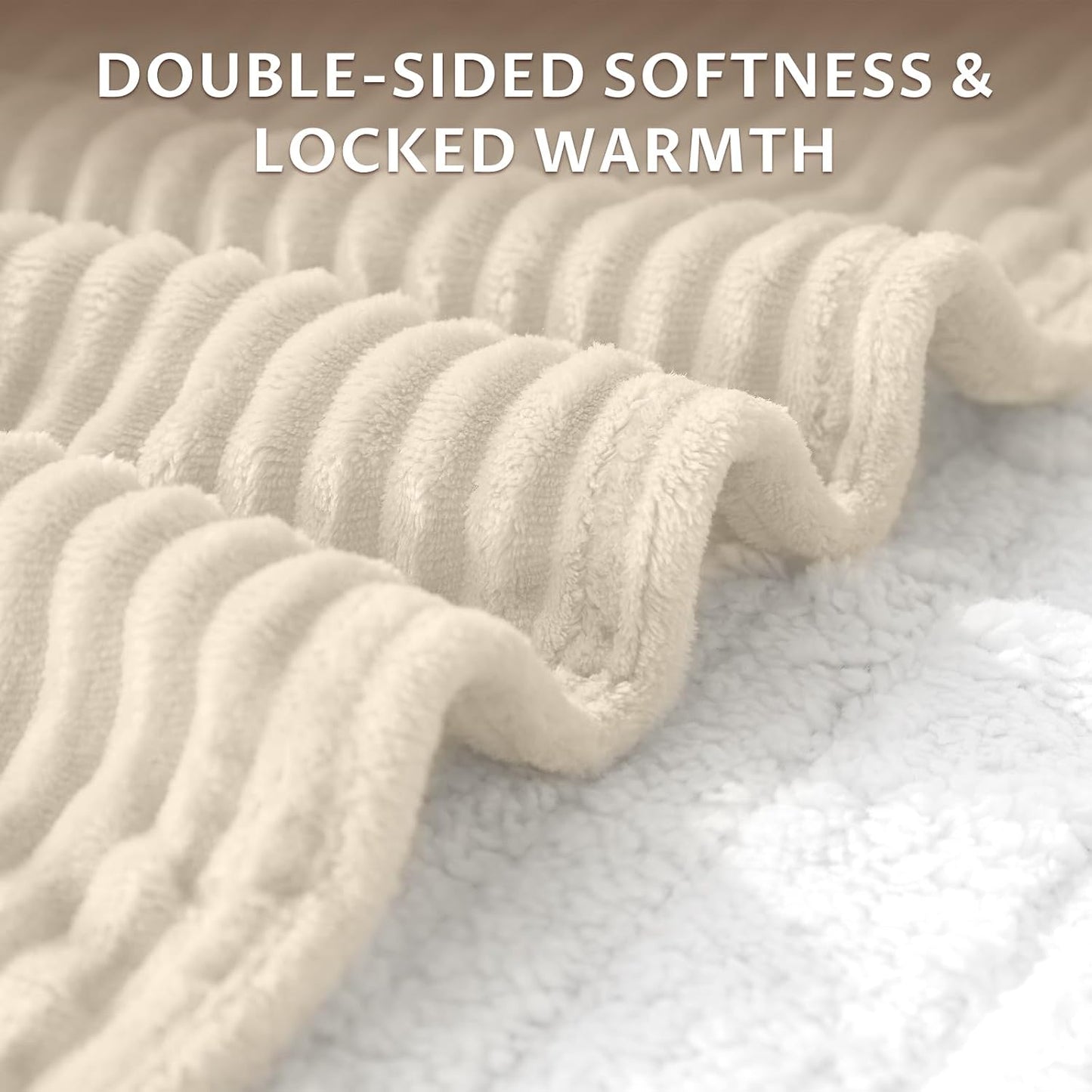 Heated Throw Blanket, 5 Heat Levels, 3 Hours Auto-Off, White | ETL & FCC certified, 50" × 60", OEKO-TEX fabric, machine washable, 100W low energy