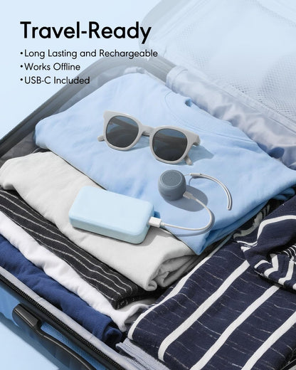 FLOWTUNE Sound Machine White Noise Machine for Baby Adults, 18 Non-looping Sounds, Timer, Memory Function, Portable Sleep Sound Therapy Gift (Mint Green)