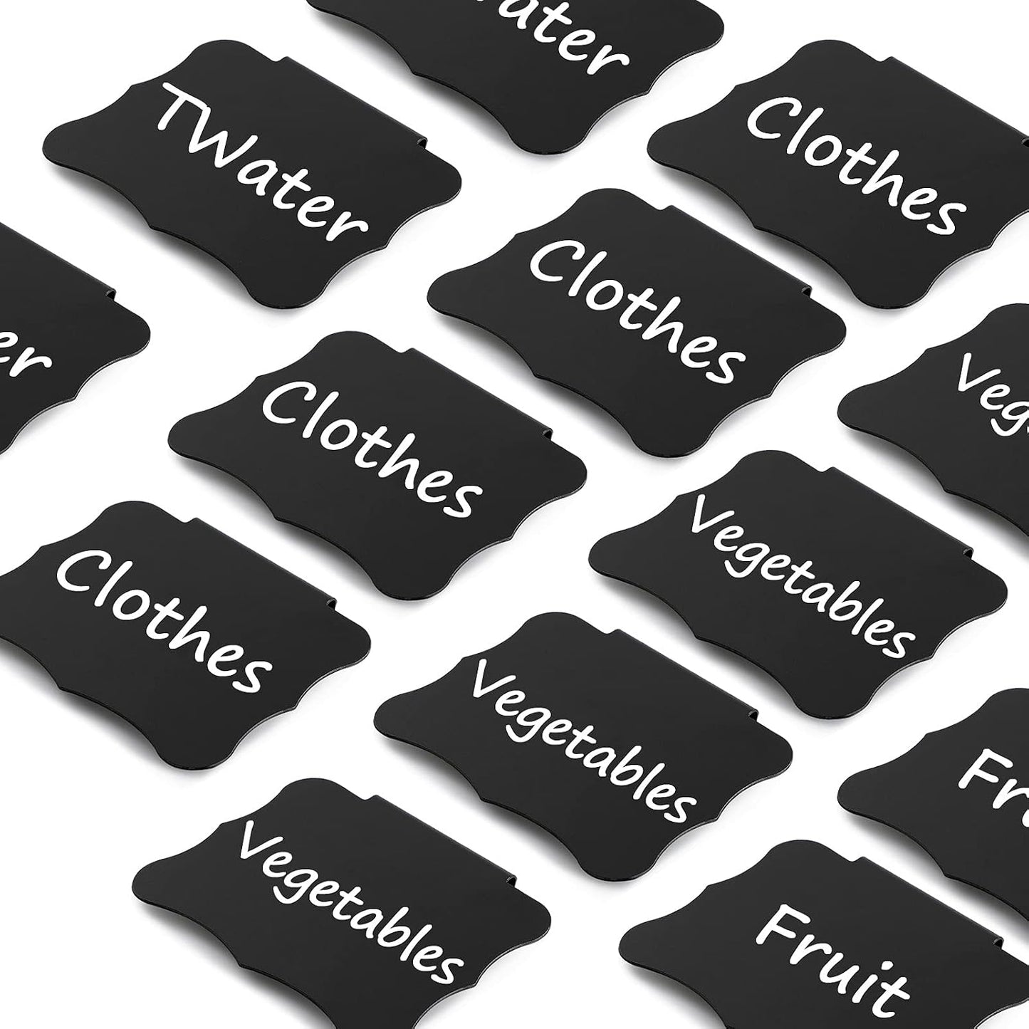 Plastic Basket Bin Label Clip on Removable Basket Label Kitchen Pantry Basket Label Clip with White Chalk Markers Kitchen Clip Label Holders for Storage Bin Clip Basket Box Hanging Label (18 Pieces)